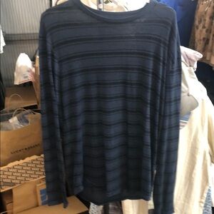Lucky Brand Blue Long Sleeve Tee with Tonal Stripes